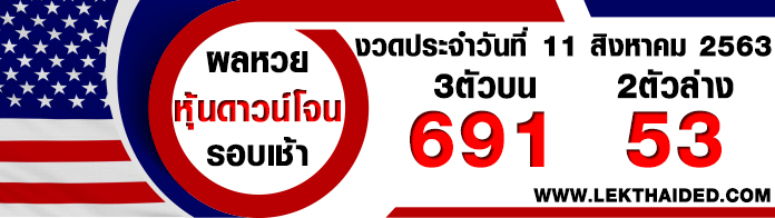 ผลหวยดาวโจนส์ล่าสุดวันนี้ 